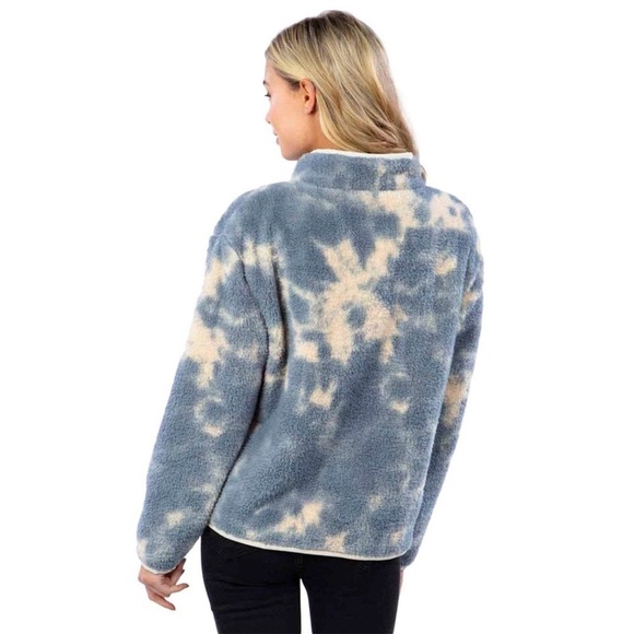 🔆RIP CURL🔆 DRIFTER TIE DYE POLAR FLEECE JACKET SWEATER - Picture 10 of 15